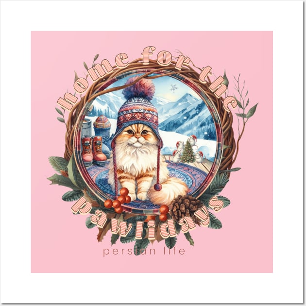 Home For The Holidays Beanie Persian Life 17P Wall Art by catsloveart